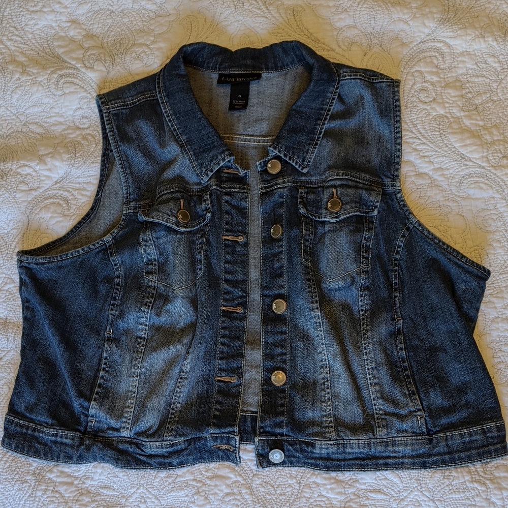 Lane Bryant Cropped Denim Vest